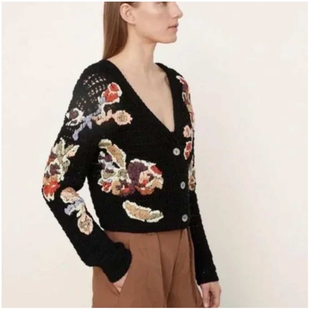 VINCE Embroidered Cardigan size medium